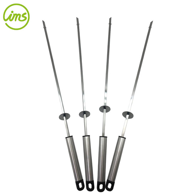 Lot de 4 brochettes en acier inoxydable